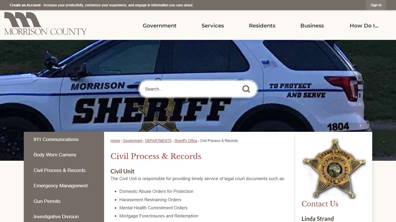 Civil Process & Records | Morrison County, MN